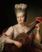 Madame Clotilde playing the guitar, Francois-Hubert Drouais